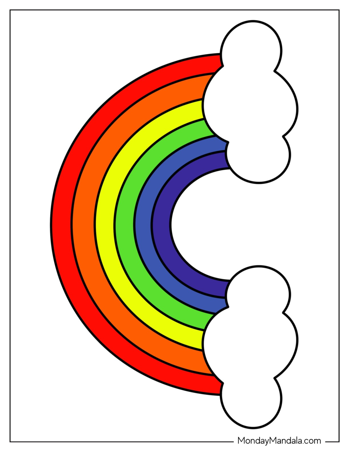 43 Rainbow Templates (Free Pdf Printables) inside Free Printable Rainbow Pictures