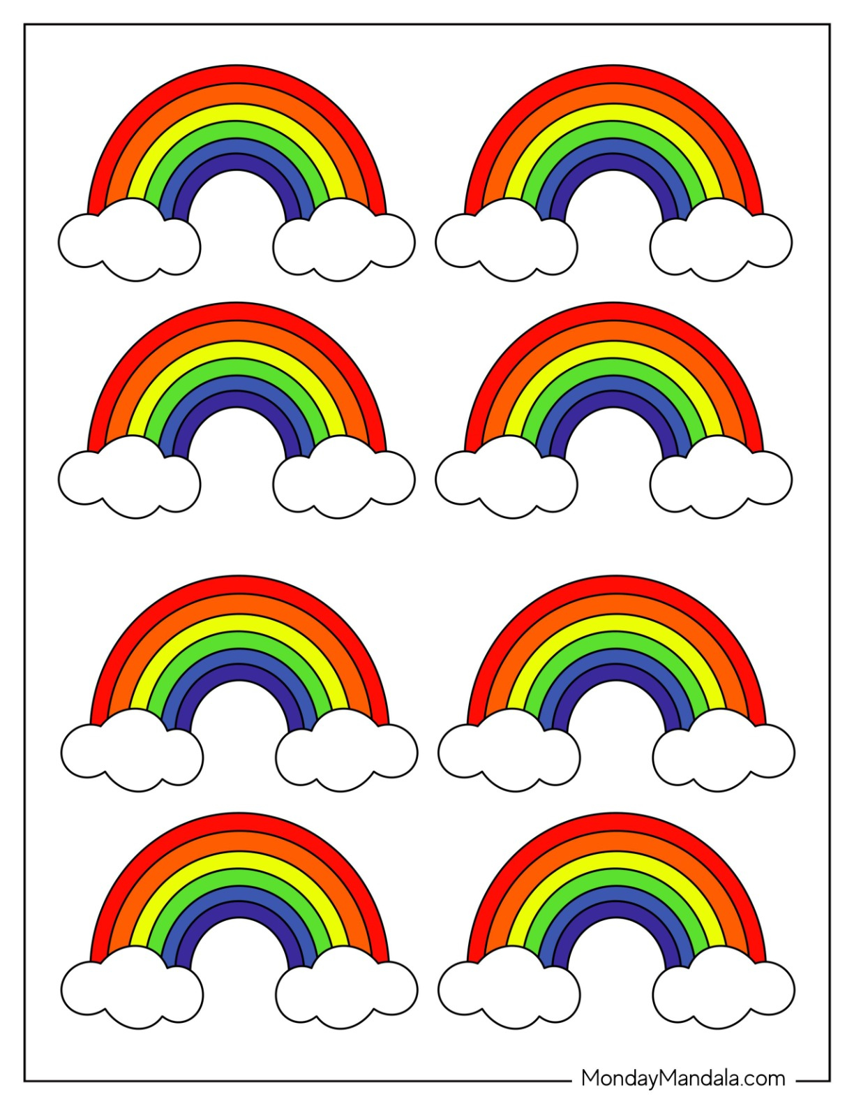 43 Rainbow Templates (Free Pdf Printables) throughout Free Printable Rainbow Pictures