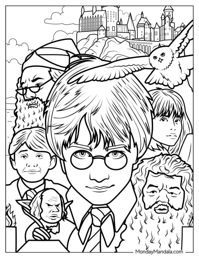 44 Harry Potter Coloring Pages (Free Pdf Printables) in Free Printable Harry Potter Coloring Pages