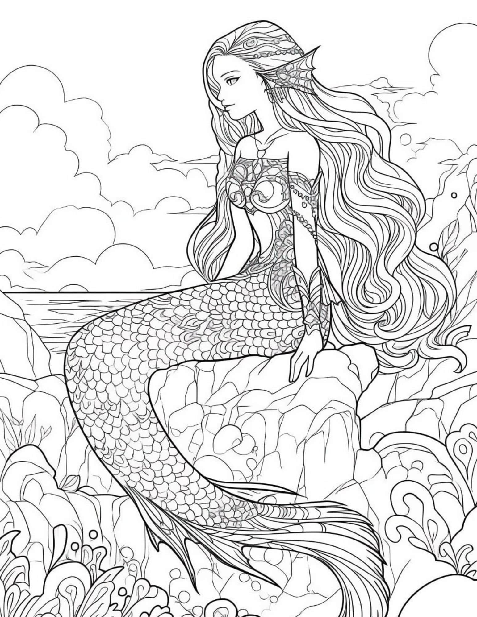 44 Mermaid Coloring Pages For Kids And Adults - Our Mindful Life with Free Printable Mermaid Coloring Pages For Adults