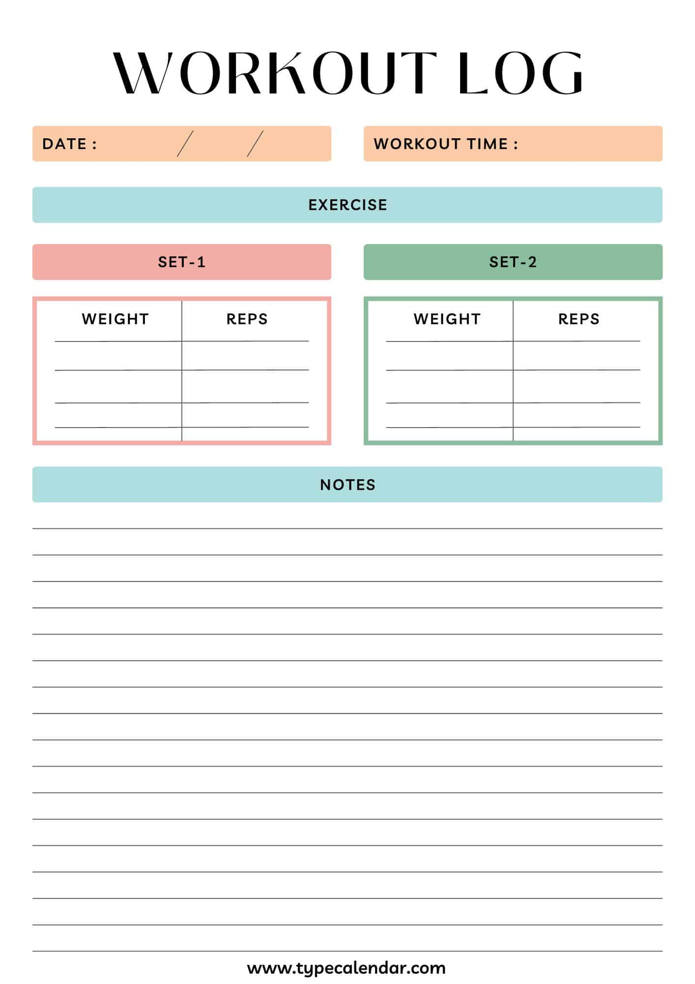 45+ Free Printable Workout Log Templates [Pdf, Word, Excel] pertaining to Free Printable Workout Log Template