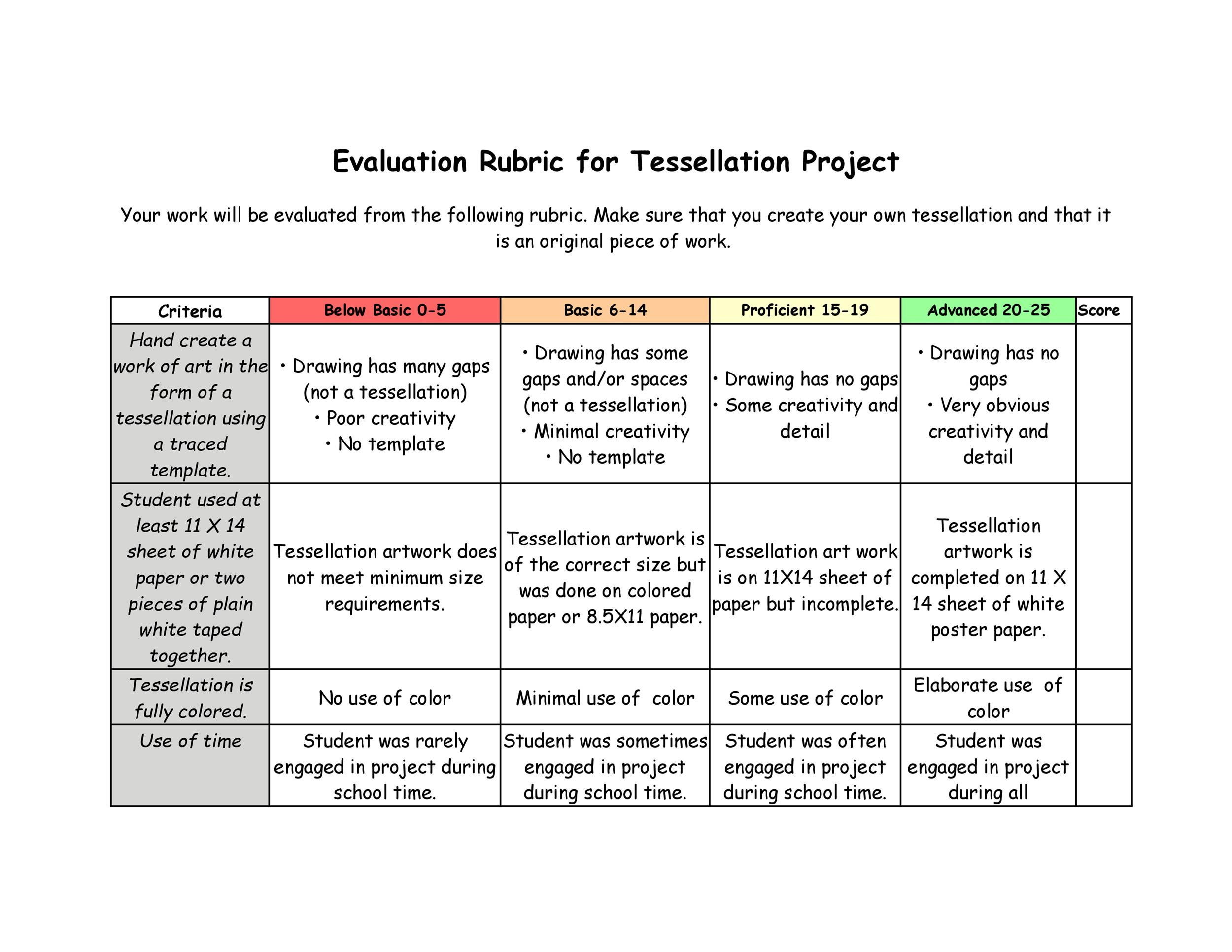 46 Editable Rubric Templates (Word Format) ᐅ Templatelab regarding Free Printable Rubrics for Teachers