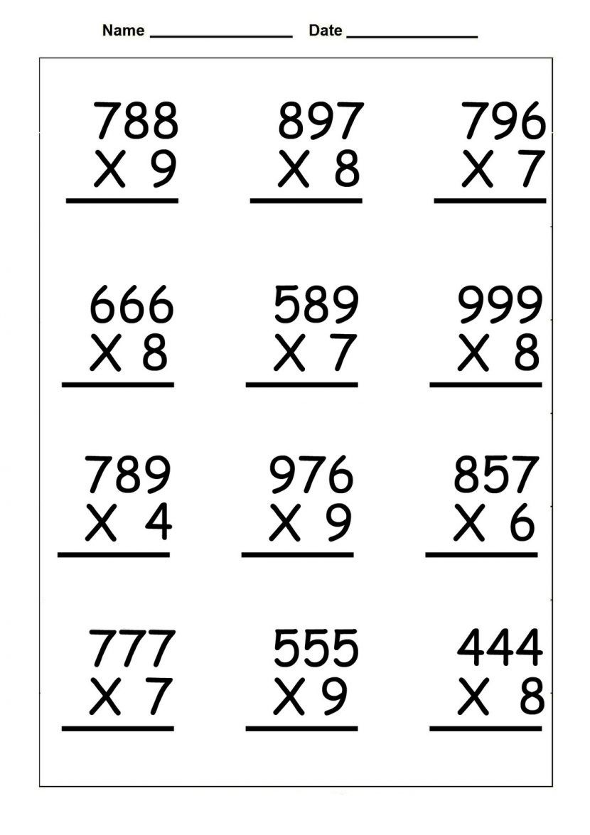 4Th Grade Multiplication Worksheet throughout Free Printable Multiplication Worksheets For 4Th Grade