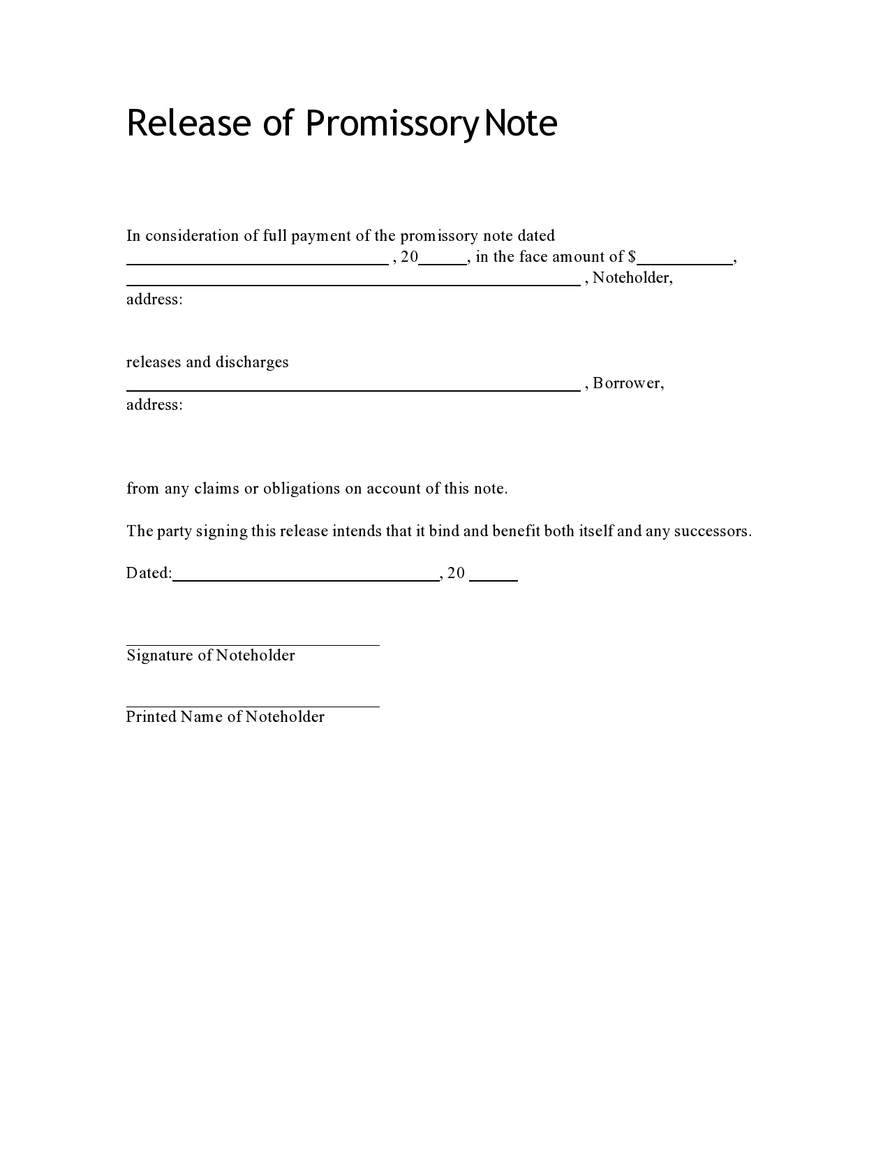 50+ Free Promissory Note Templates [Secured &amp;amp; Unsecured ] regarding Free Printable Simple Promissory Note