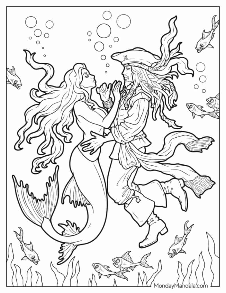 50 Mermaid Coloring Pages (Free Pdf Printables) regarding Free Printable Mermaid Coloring Pages for Adults