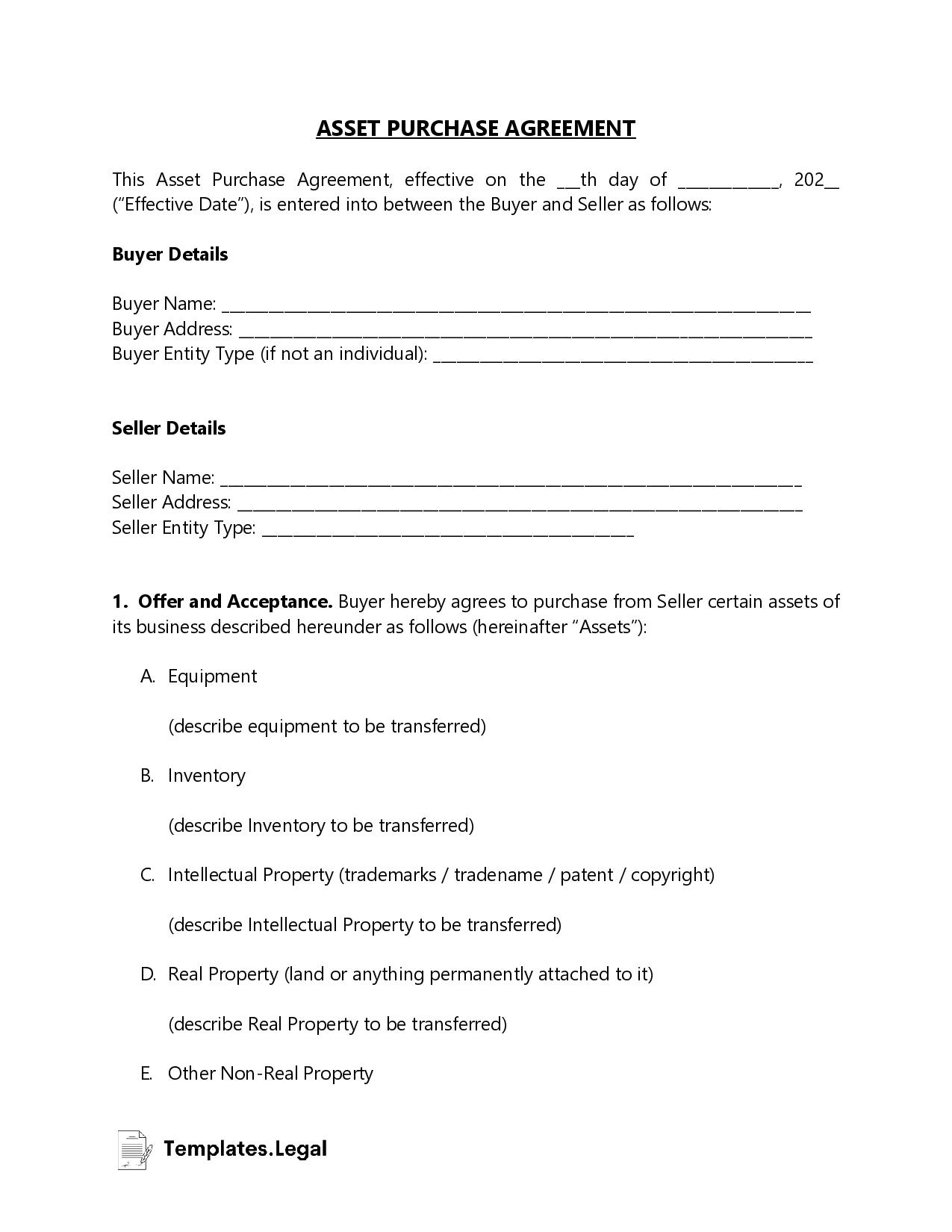 50+ Purchase Agreement Templates [Word, Pdf, Odt] with Free Printable Purchase Agreement Template