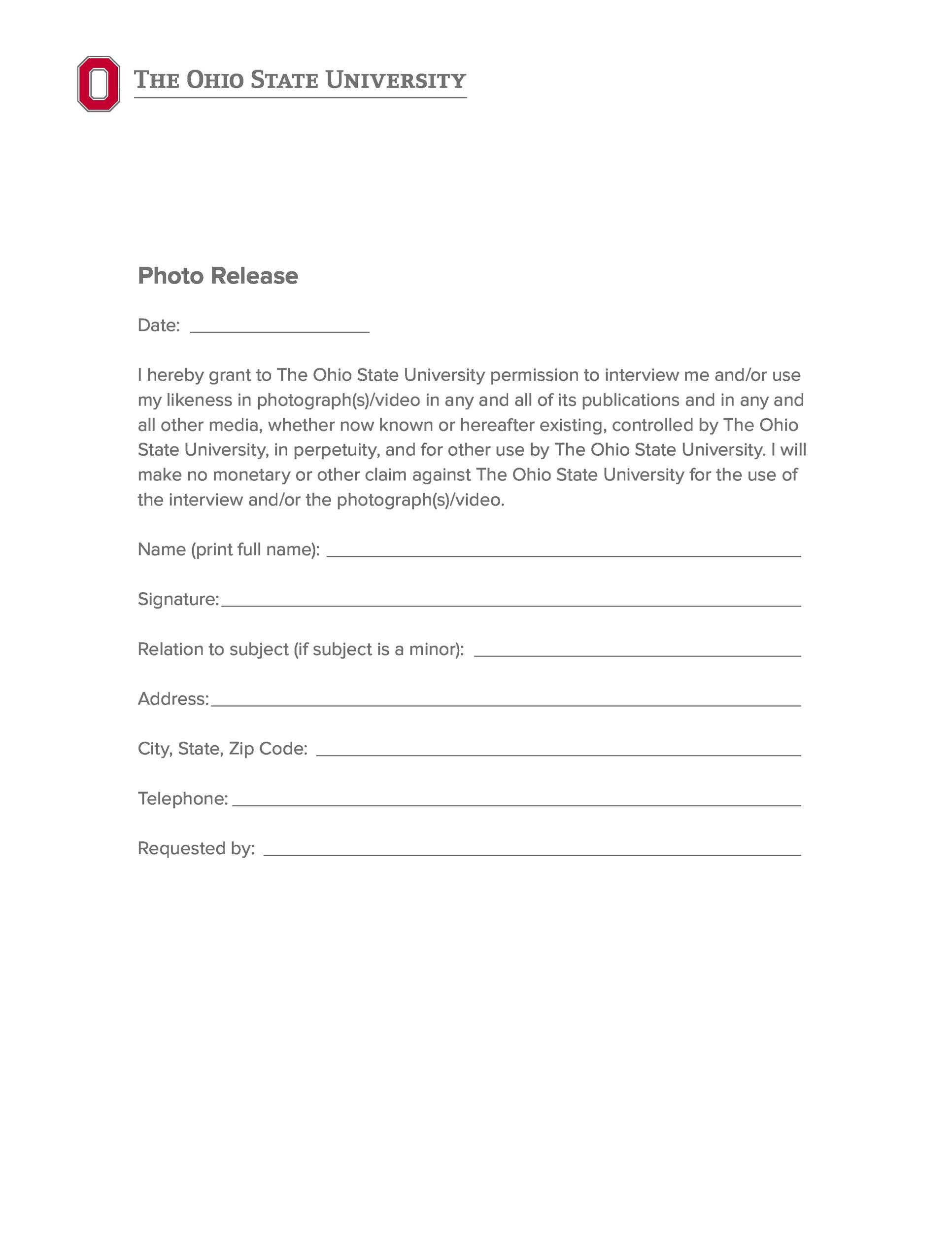53 Standard Photo Release Forms [Free] ᐅ Templatelab in Free Printable Print Release Form
