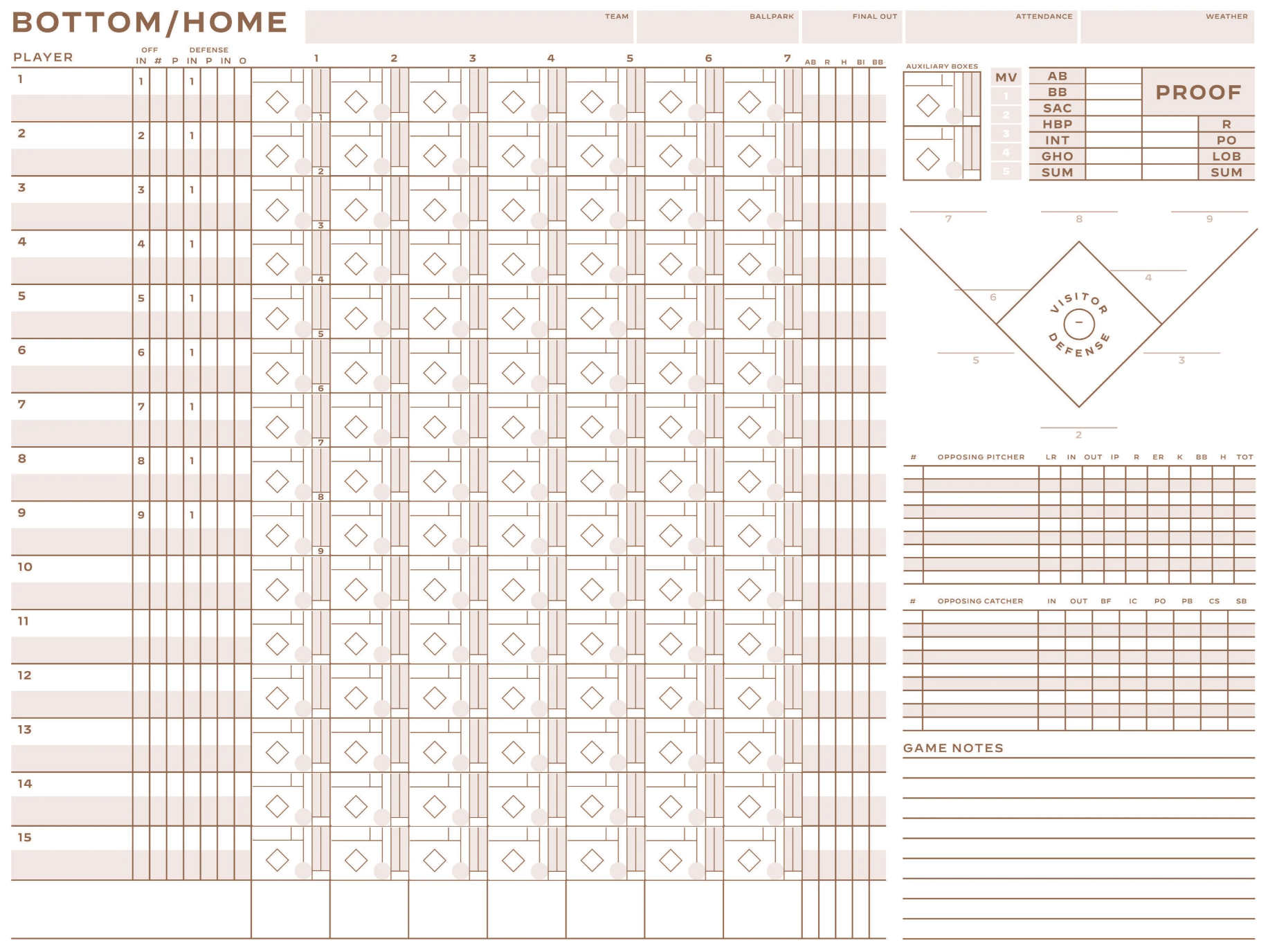 6 Free Printable Baseball Scorecards/Scorebook Pages regarding Softball Scorebook Printable Free