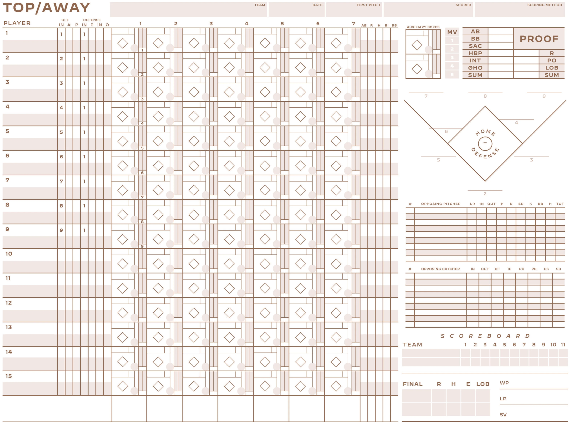 6 Free Printable Baseball Scorecards/Scorebook Pages with regard to Softball Scorebook Printable Free