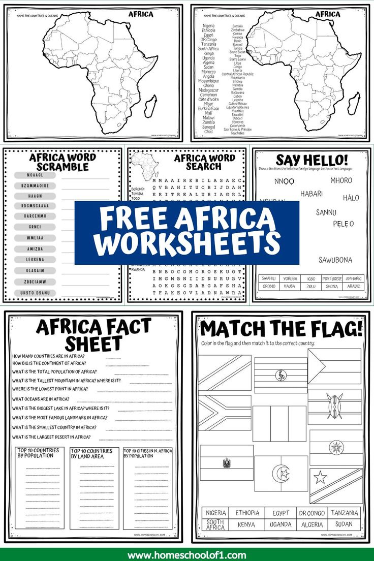 7 Free Africa Worksheets For Middle School (Geography Printables inside Free Printable Worksheets On Africa