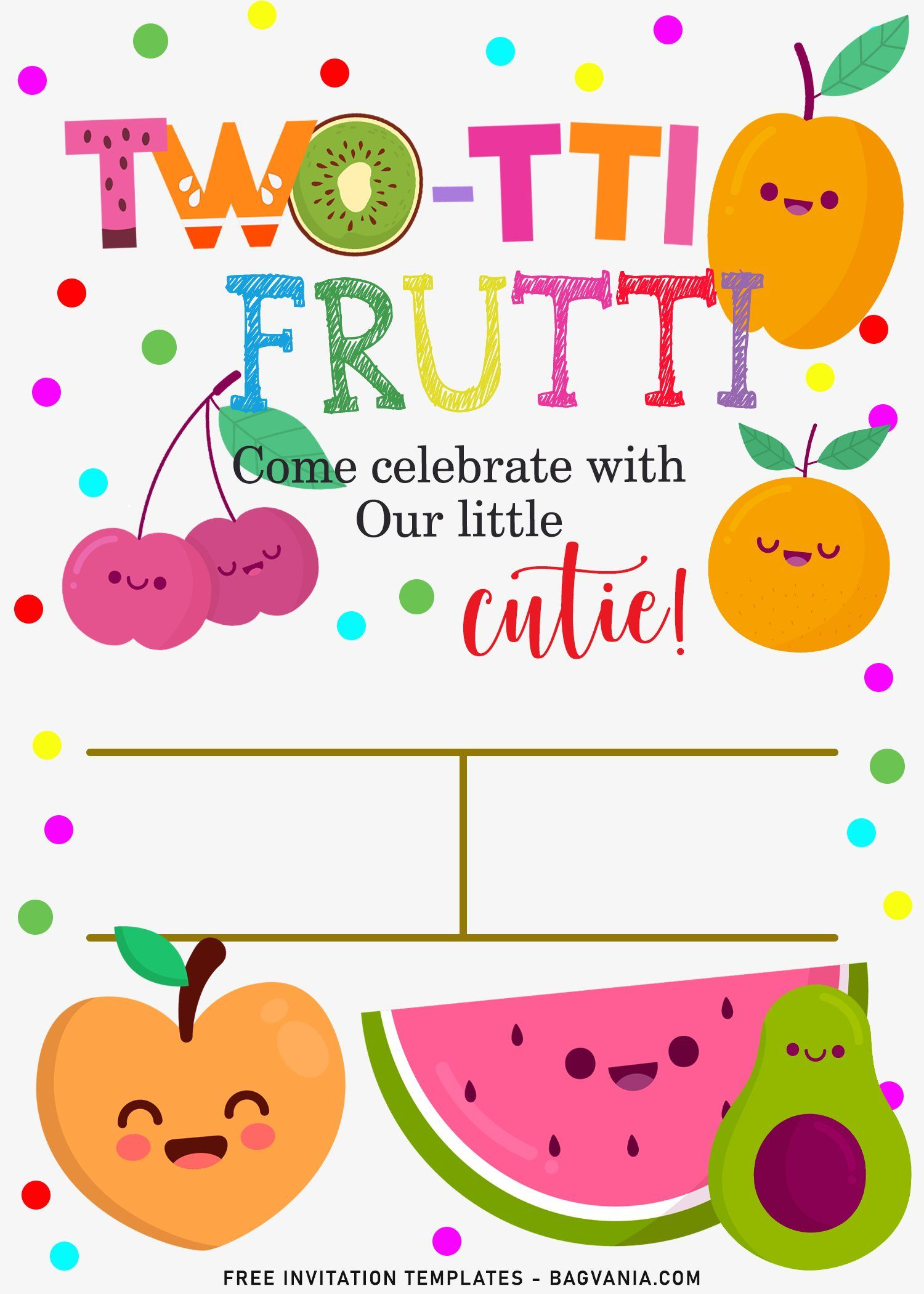 7+ Hawaiian Luau Tutti Frutti Summer Birthday Invitation Templates for Tutti Frutti Free Printables