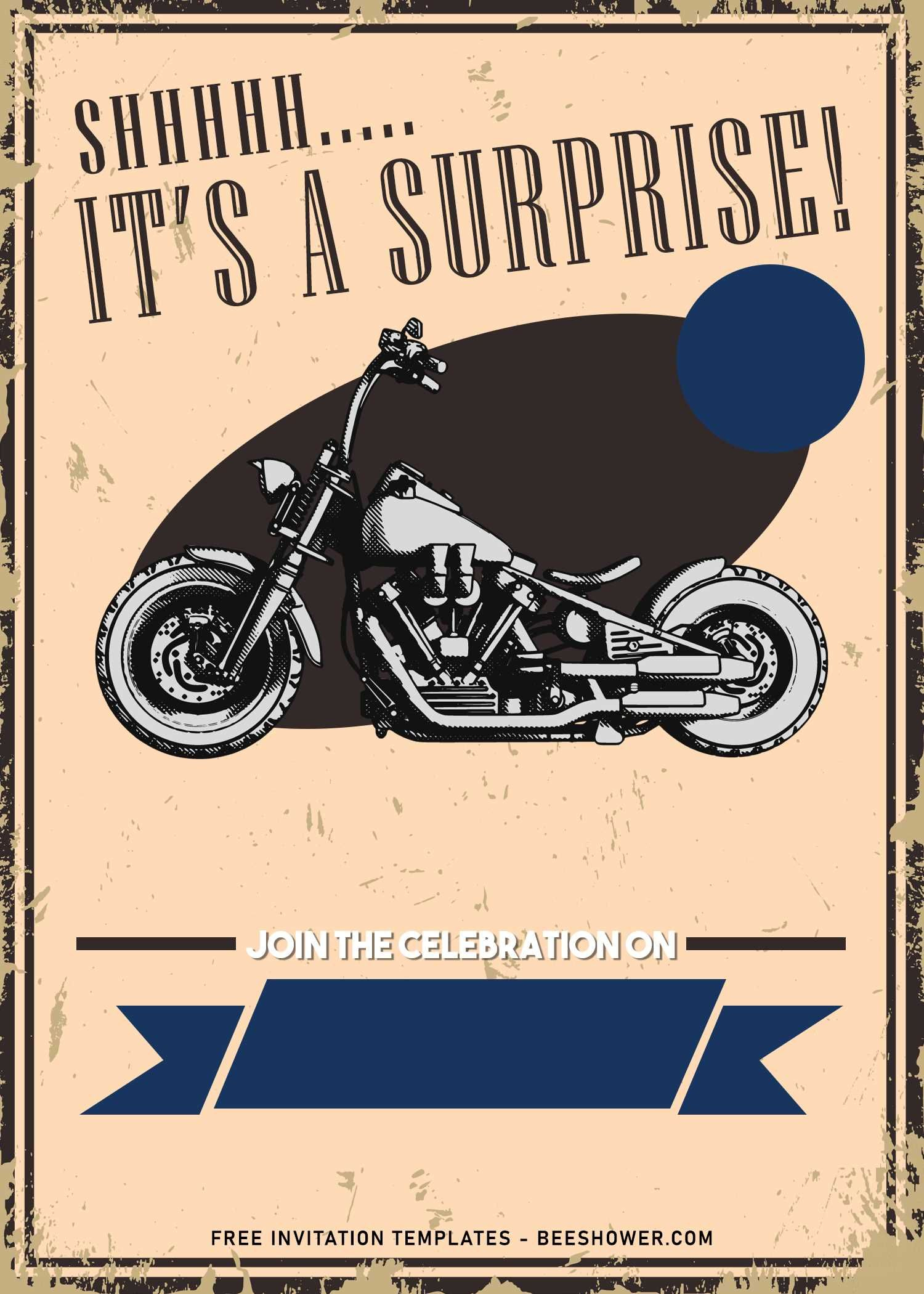 8+ Awesome Biker Themed Birthday Invitation Templates | Birthday within Free Printable Harley Davidson Birthday Invitations