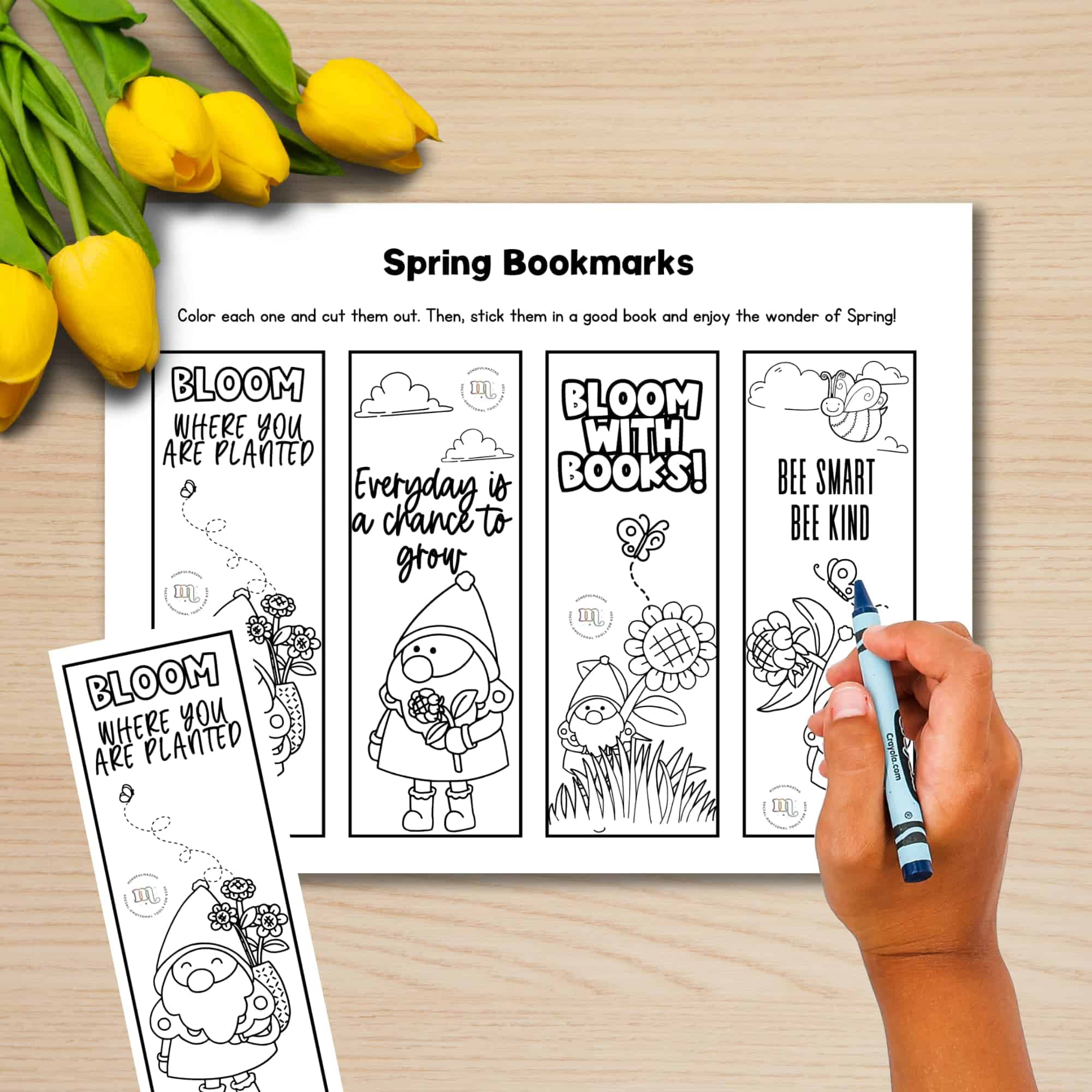 8 Free Printable Spring Coloring Bookmarks For Kids intended for Free Printable Spring Bookmarks