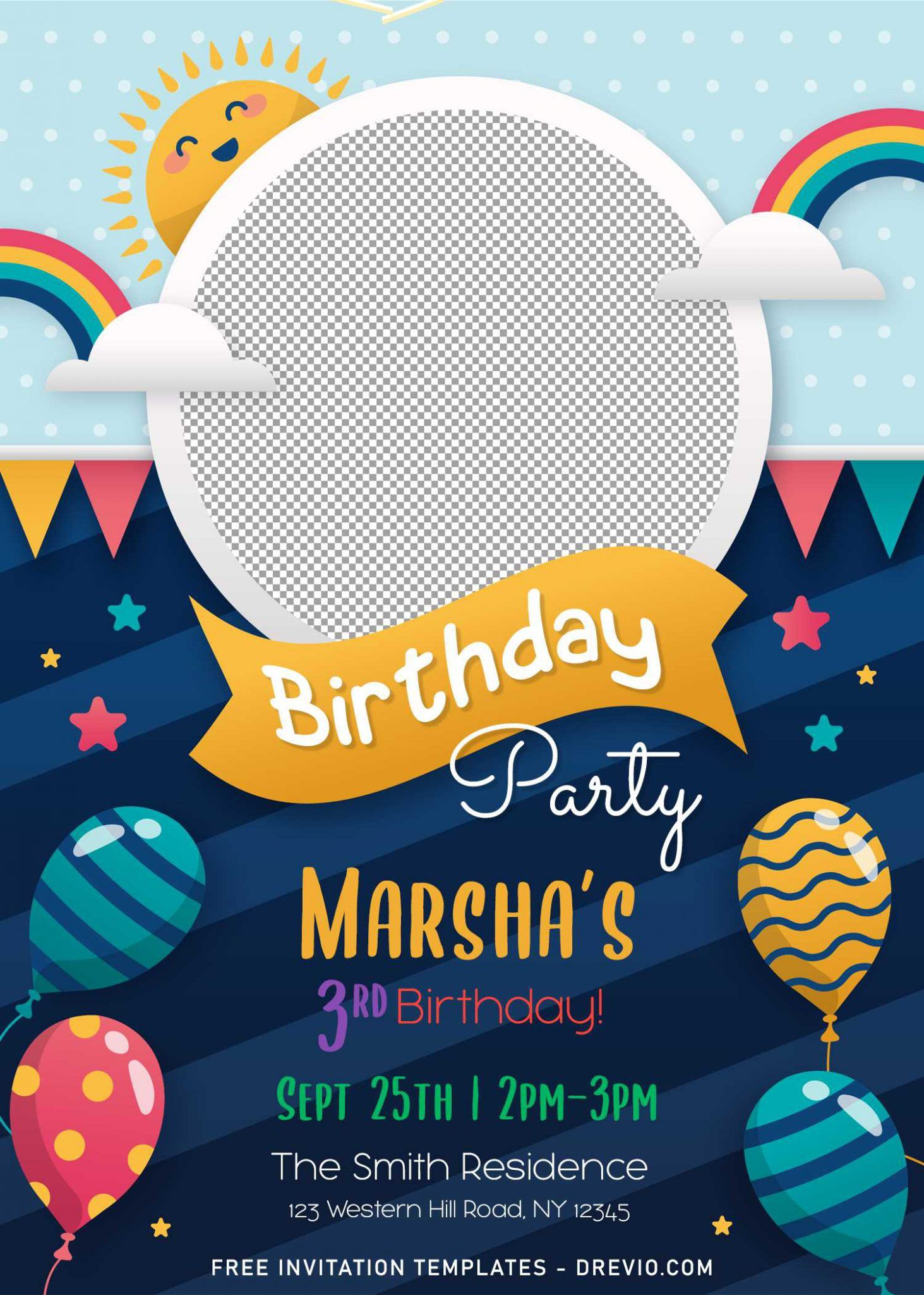 8+ Personalized Kids Birthday Party Invitation Templates For Any with Free Printable Personalized Birthday Invitation Cards