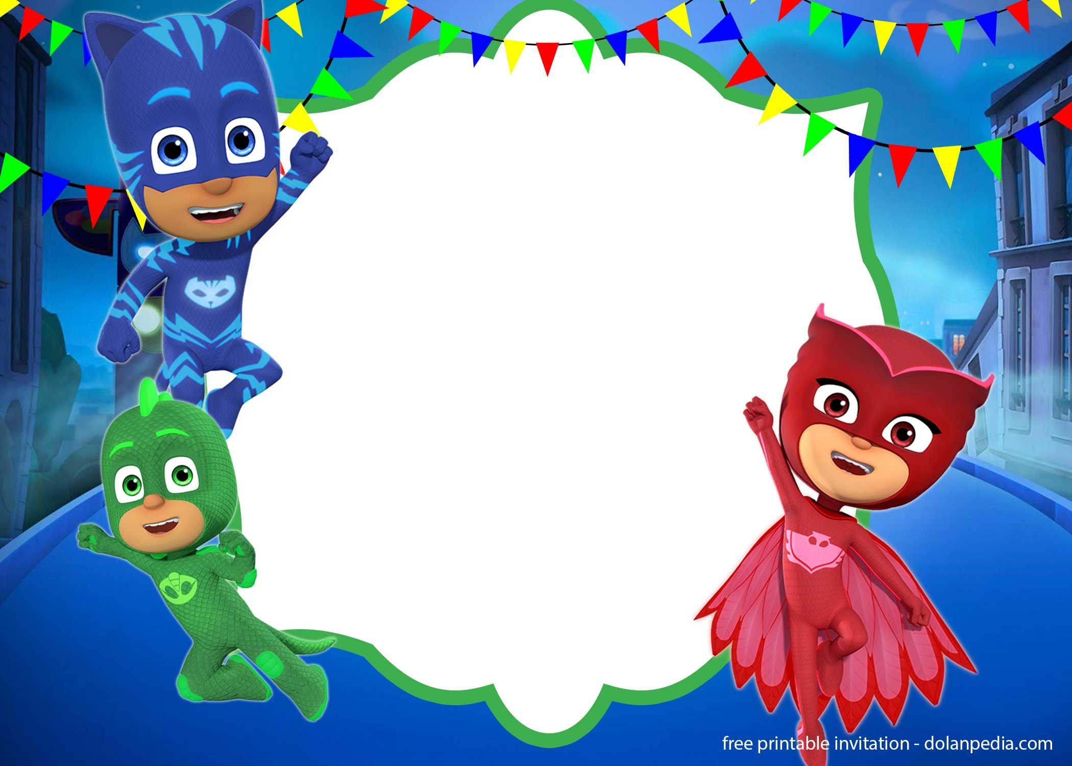 9+ Free Pj Masks Birthday Invitation Templates – Updated | Mask with Free Printable Pj Masks Invitations