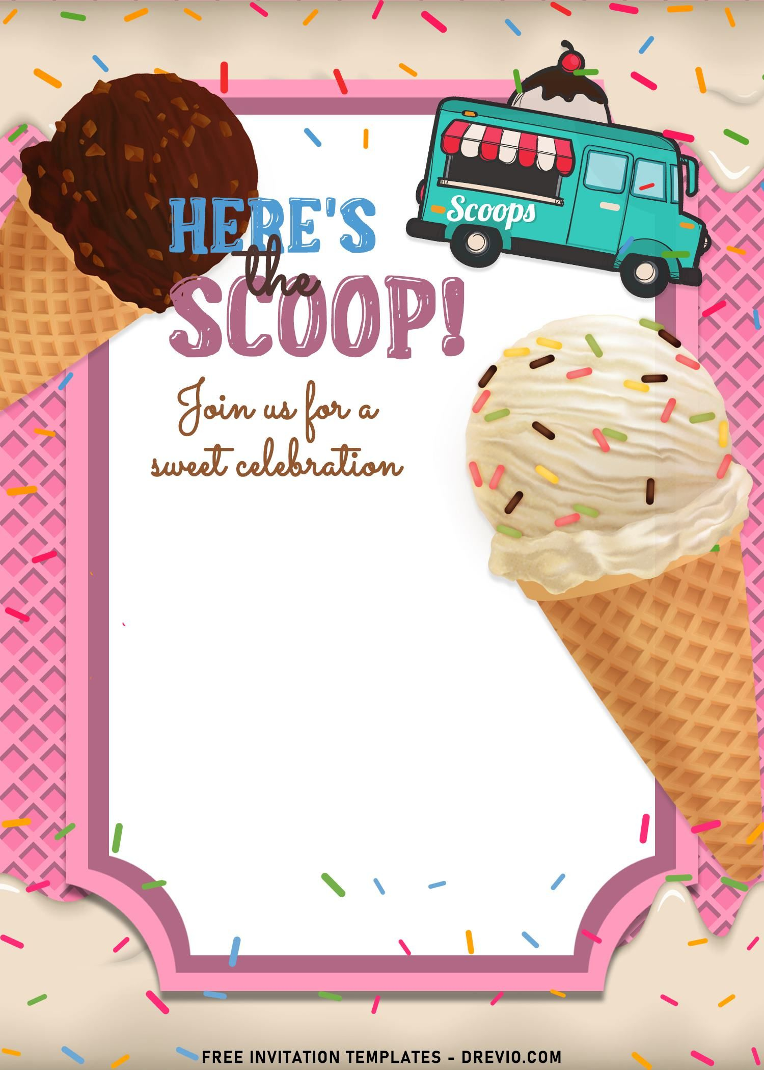 9+ Ice Cream Party Invitation Templates For Kids | Ice Cream Party regarding Ice Cream Party Invitations Printable Free