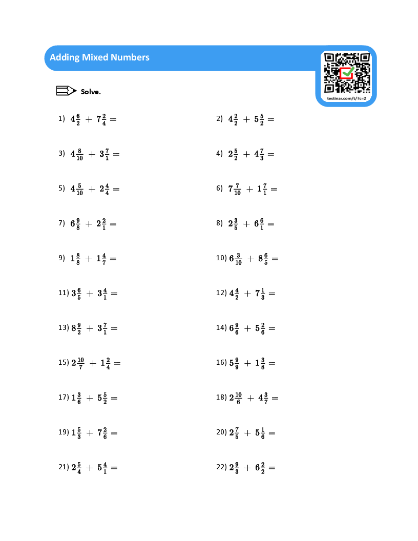 Adding Mixed Numbers Worksheets inside Free Printable Ged Worksheets