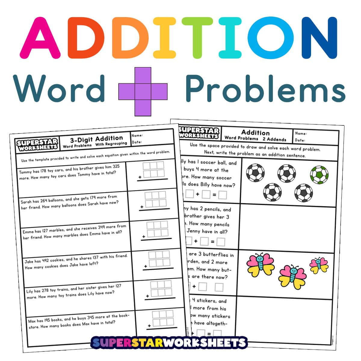 Addition Word Problems - Superstar Worksheets within Free Printable Math Worksheets Word Problems First Grade