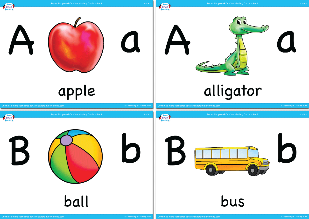 Alphabet Vocabulary Flashcards - Set 1 - Super Simple with regard to Free Printable Vocabulary Flashcards