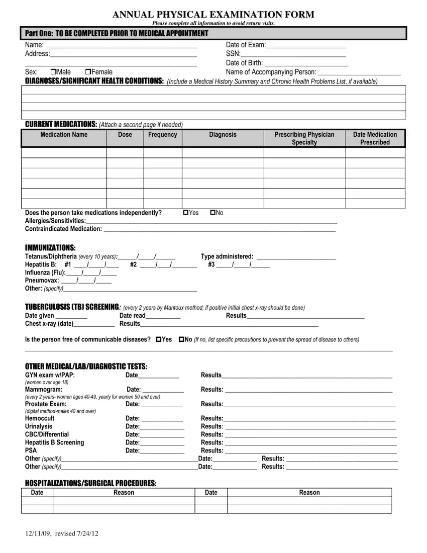 Annual Physical Examination Pdf Form - Formspal in Free Printable Physical Exam Forms