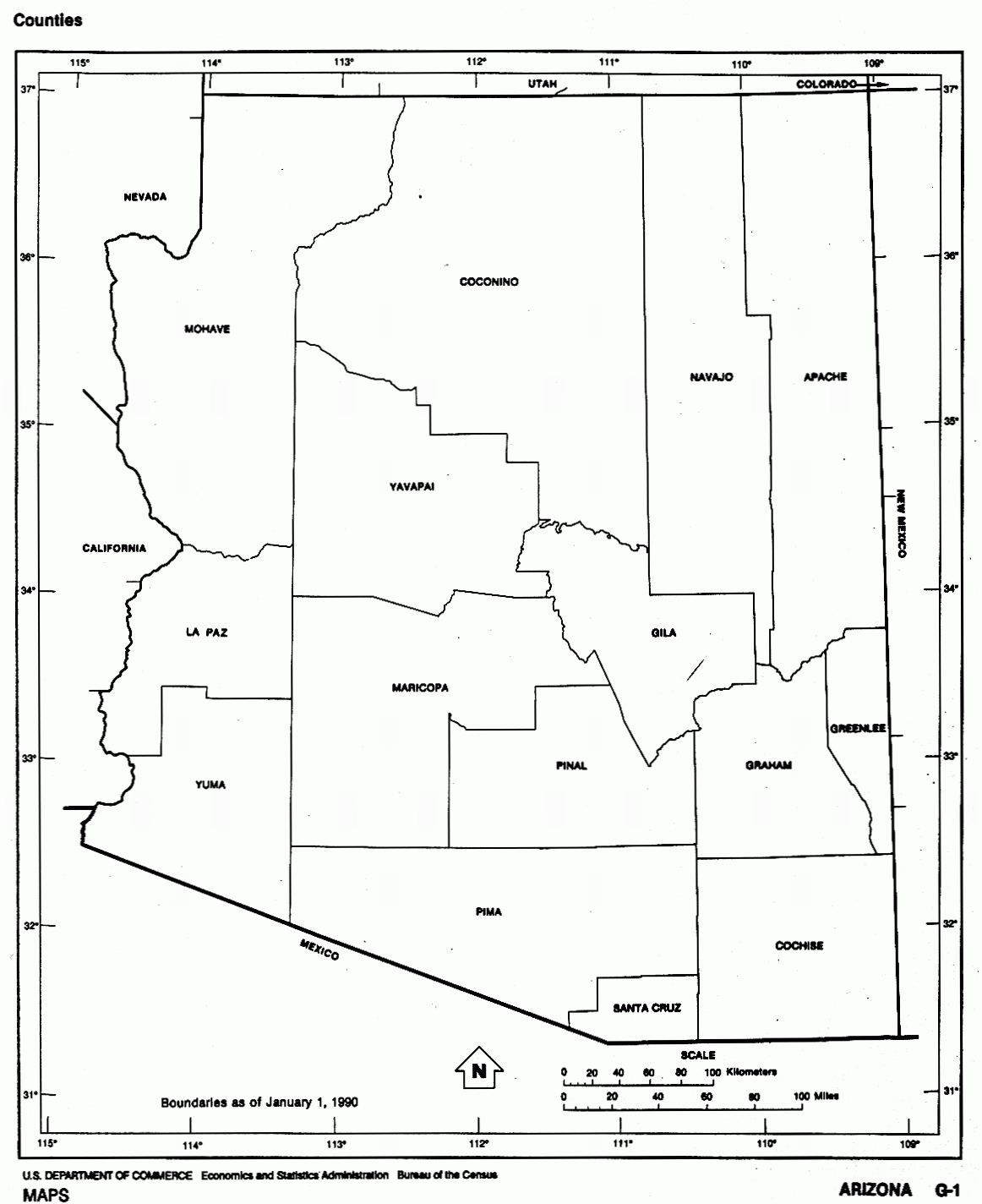 Arizona Free Map with Free Printable Map of Arizona