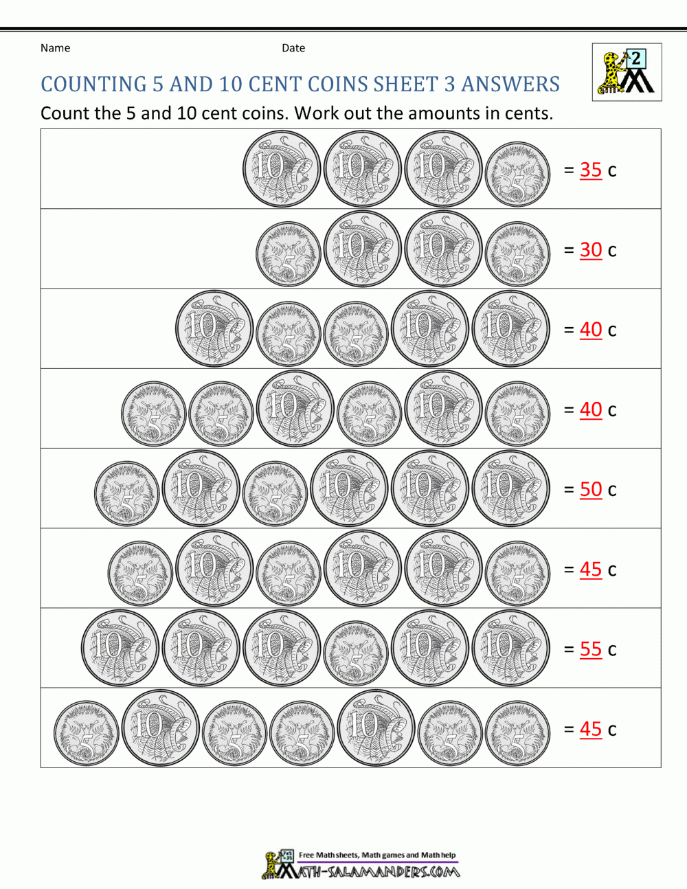 Australian Money Worksheets in Free Printable Money Worksheets Australia