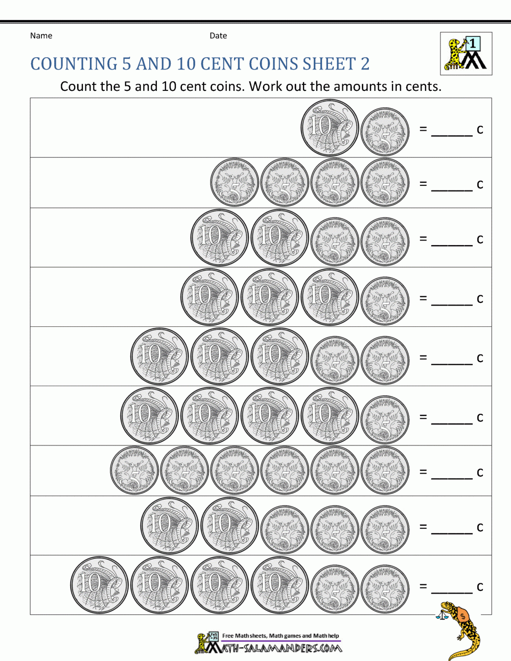 Australian Money Worksheets in Free Printable Money Worksheets Australia