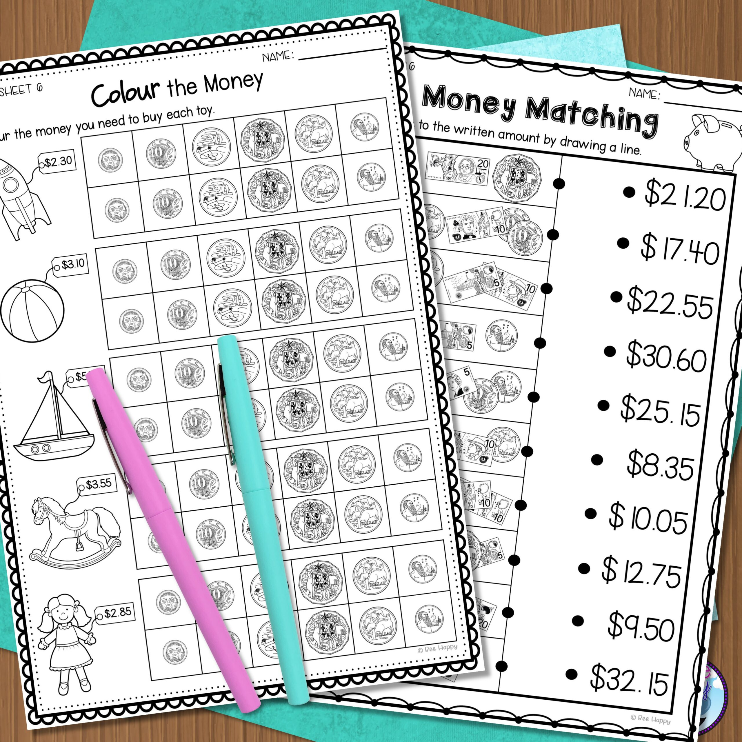 Australian Money Worksheets Year 2/3 - Australian Teachers Marketplace with Free Printable Money Worksheets Australia