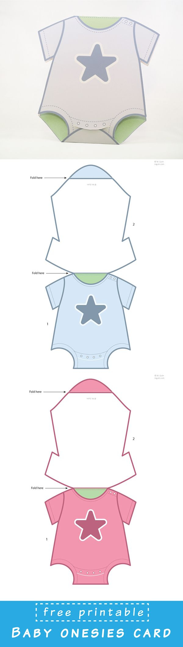 Baby Onesies Cards - M. Gulin - Papercrafts Prints And More | Baby with Free Printable Onesies