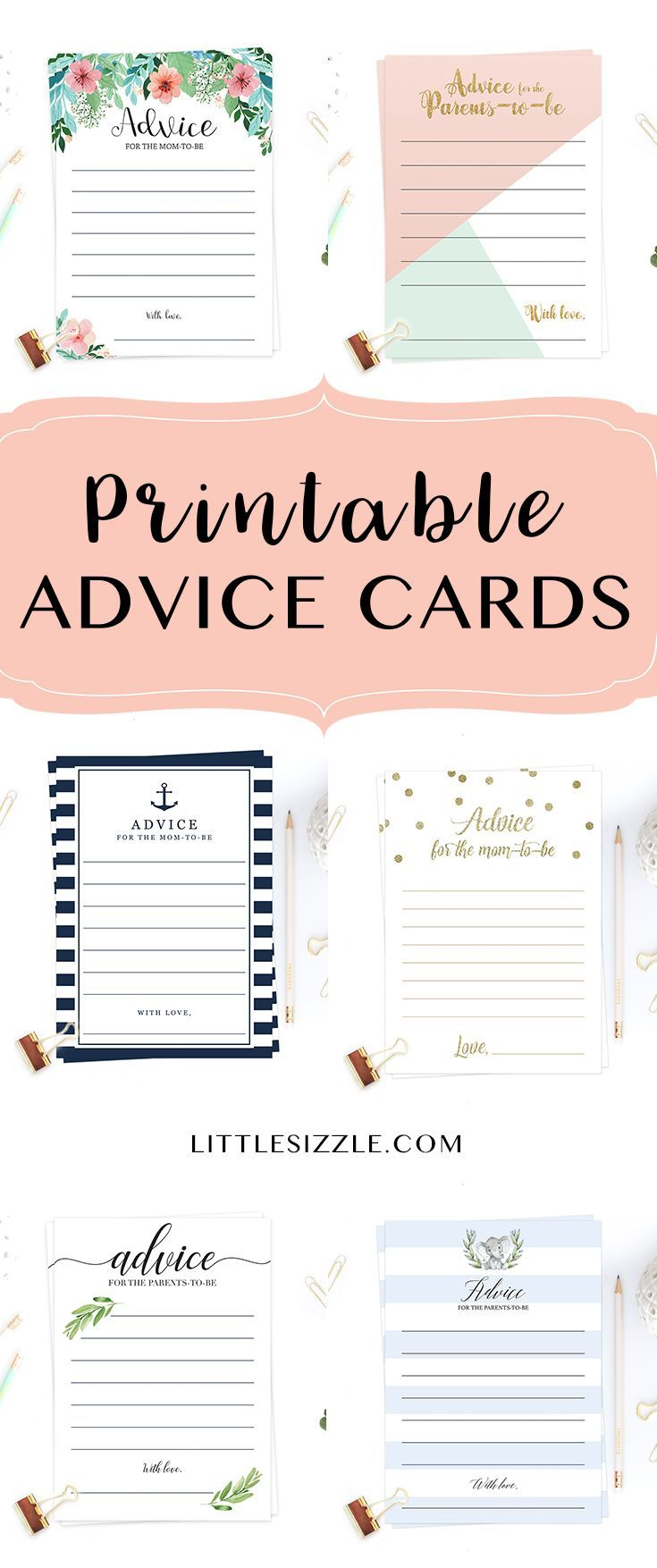 Baby Shower Advice Cards For Mom To Belittlesizzle. Printable pertaining to Mommy Advice Cards Free Printable