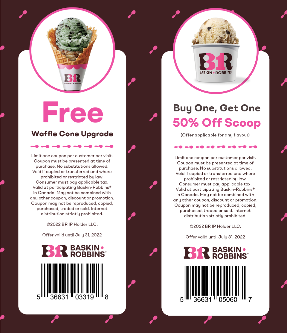 Baskin Robbins Canada Has New Promotional Coupons Available For in Free Printable Scoop Away Coupons