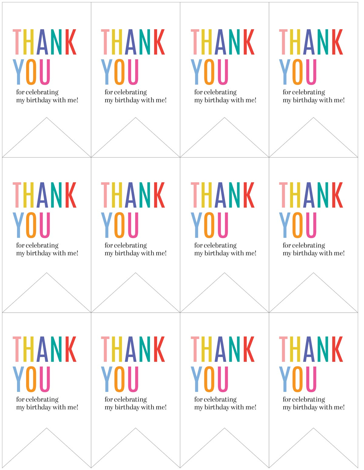 Birthday Thank You Tags | Skip To My Lou regarding Free Printable Thank You Tags for Birthday Favors
