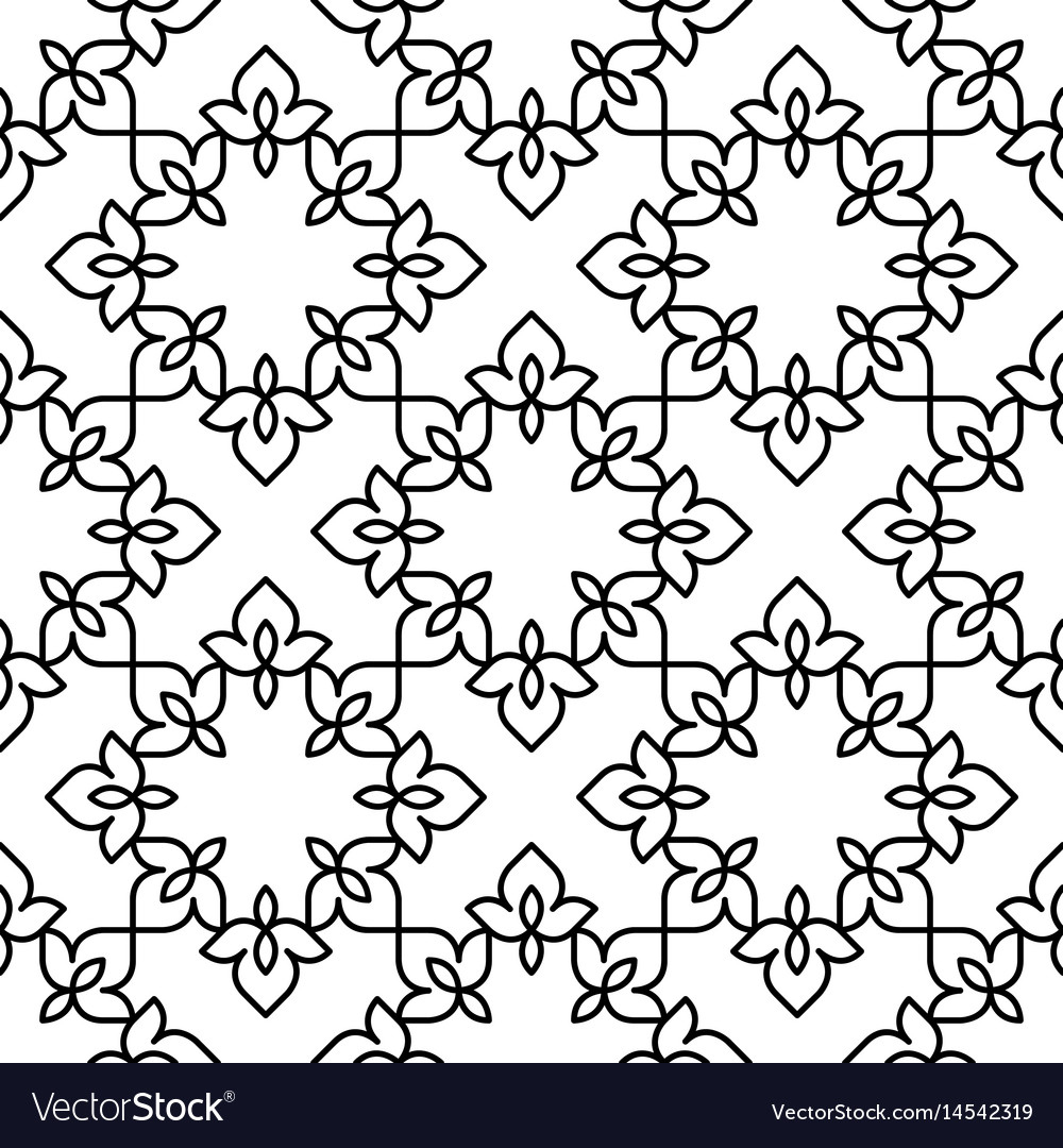 Black And White Moroccan Pattern Royalty Free Vector Image within Free Printable Moroccan Pattern