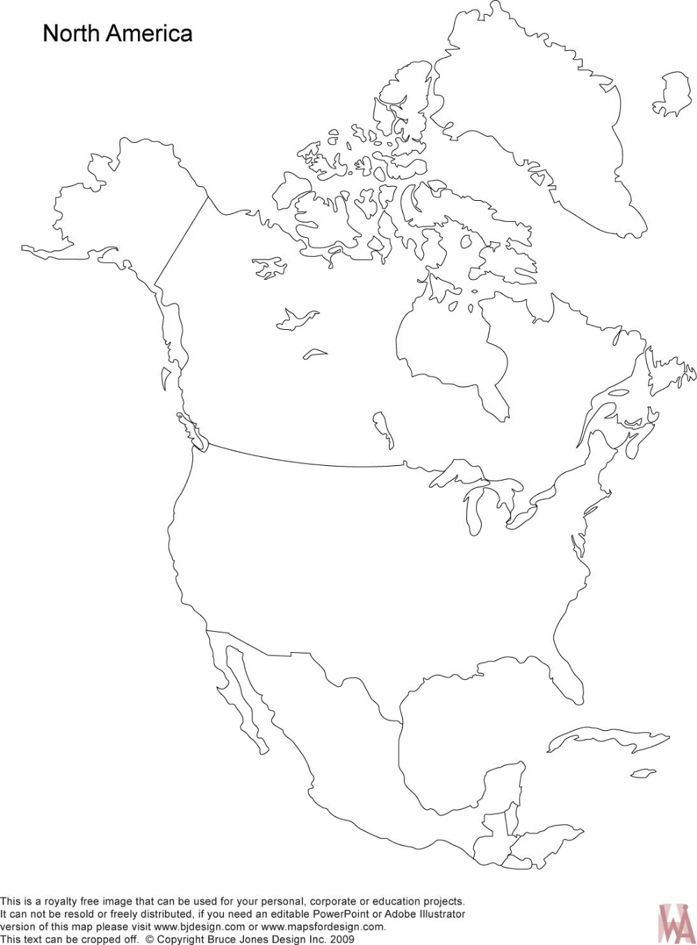 Blank Outline Map Of North America | Whatsanswer | America Map inside Free Printable Outline Map Of North America