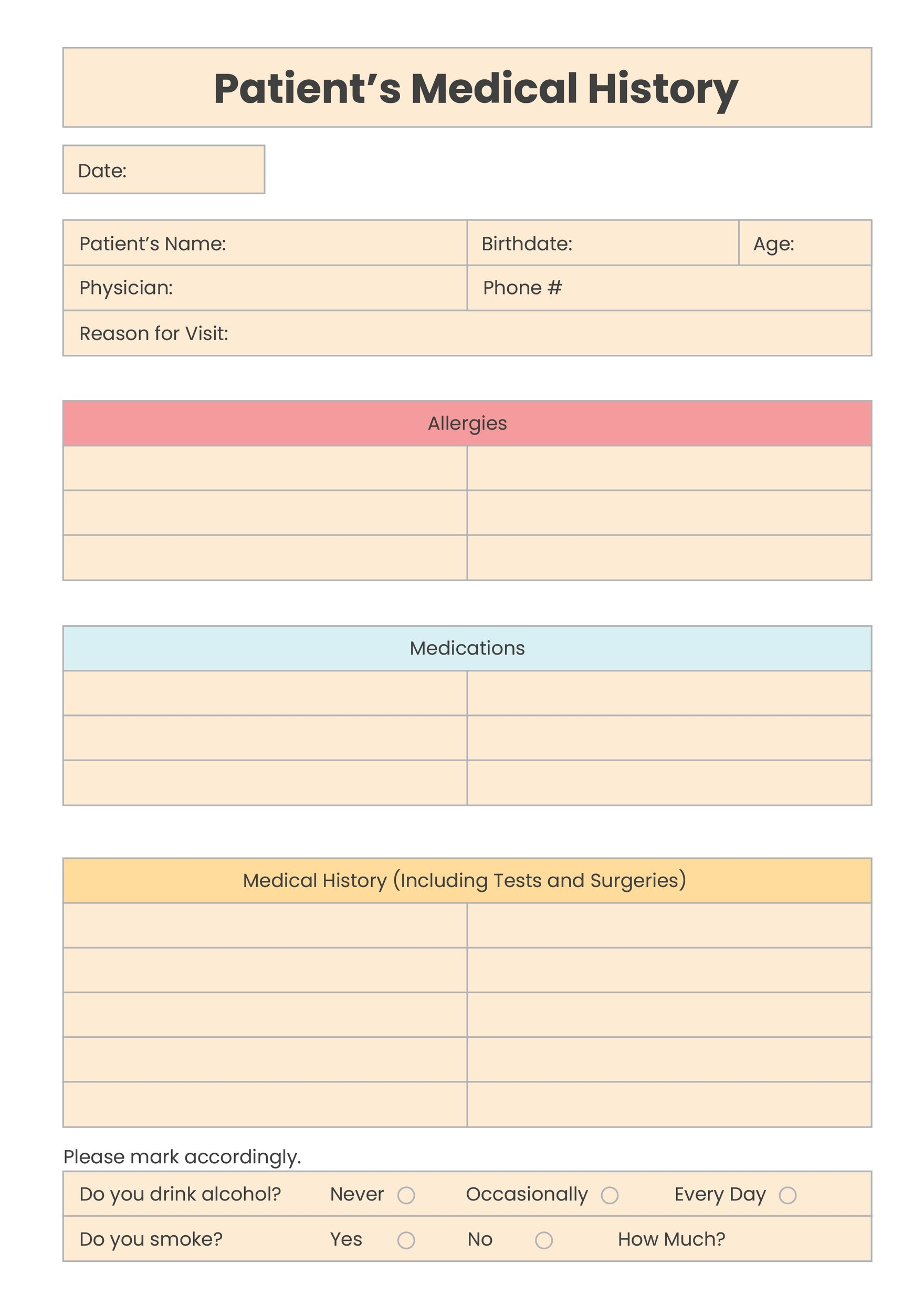 Blank Patient Chart In Illustrator, Pdf - Download | Template within Free Printable Medical Chart Forms