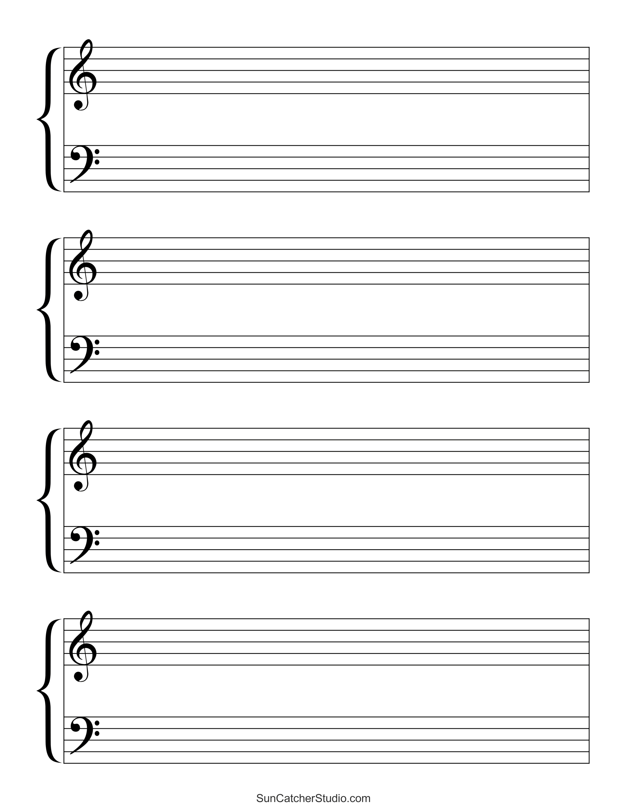 Blank Sheet Music (Free Printable Staff Paper) – Diy Projects inside Free Printable Staff Paper