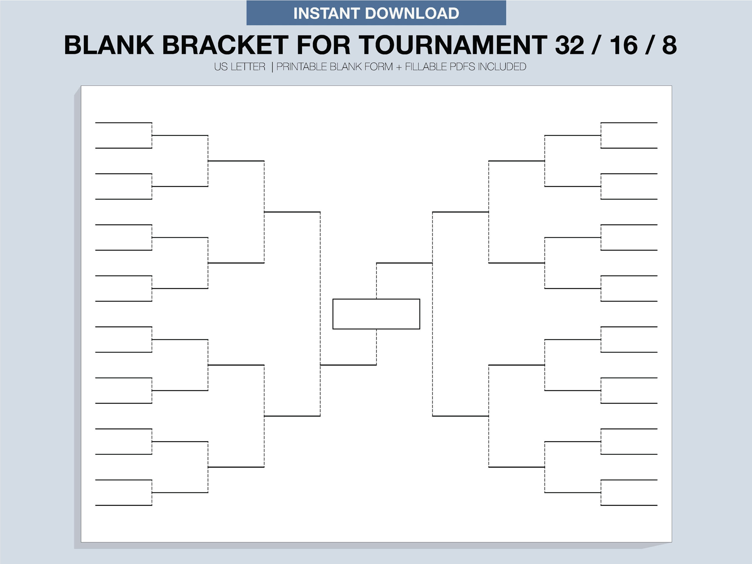 Blank Tournament Bracket, Printable, Fillable Pdf, Single throughout Free Printable Wrestling Brackets