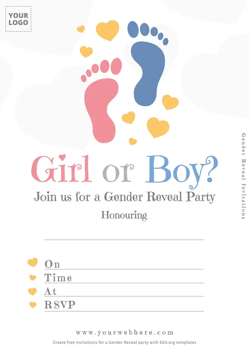 Boy Or Girl? Gender Reveal Invitation Templates regarding Free Printable Gender Reveal Templates