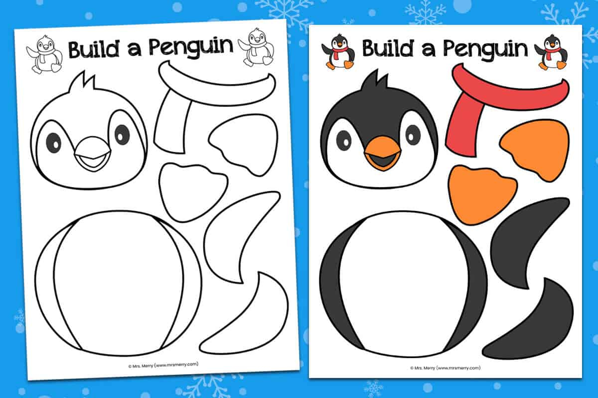 Build A Penguin | Free Printable Kids Craft | Mrs. Merry pertaining to Free Printable Penguin Template