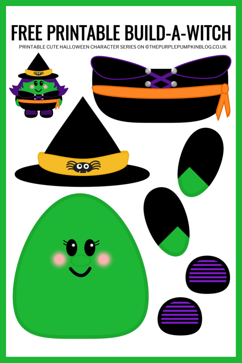 Build-A-Witch! Free Printable Halloween Paper Craft For Kids with regard to Halloween Crafts For Kids Free Printable