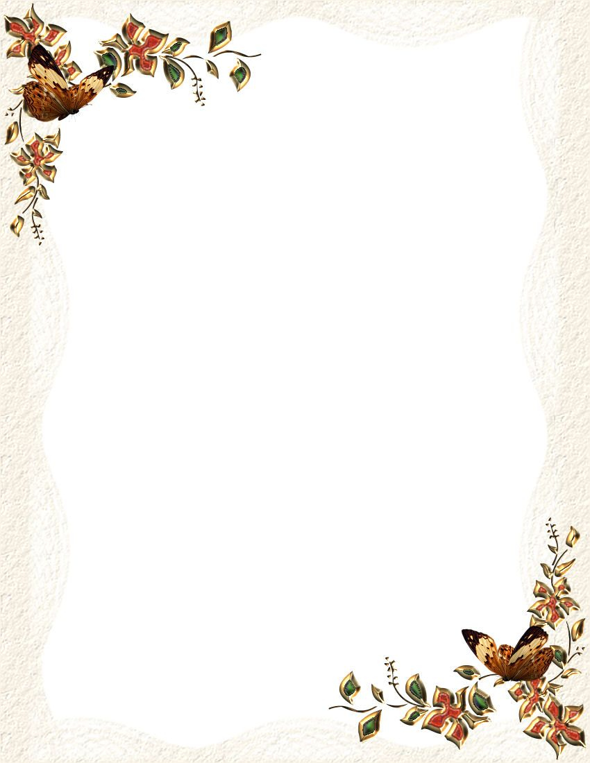 Butterfles Stationery | Briefpapier, Blumenrahmen, Papier throughout Free Printable Stationary Borders