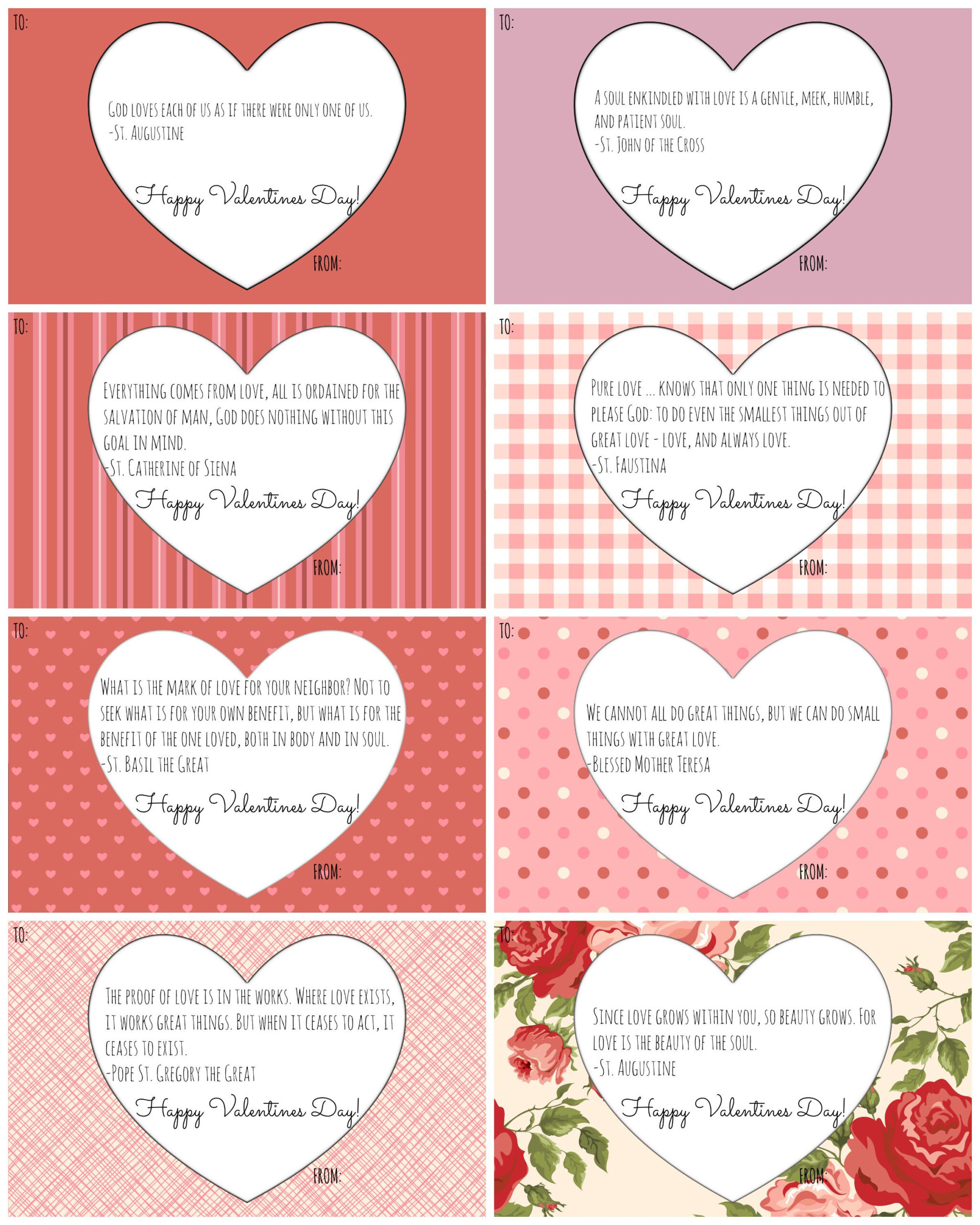 Catholic Valentine Printables For Last-Minute Needs intended for Free Printable Valentines Cards For Son