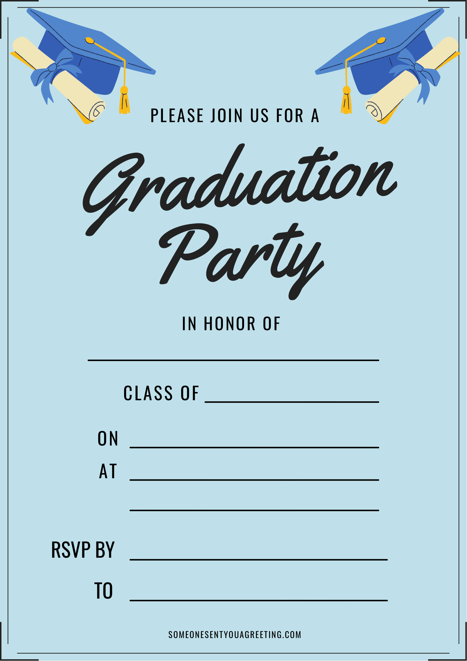 Celebrate Graduation With These Free Printable Party Invitations! with regard to Free Printable Graduation Party Invitations