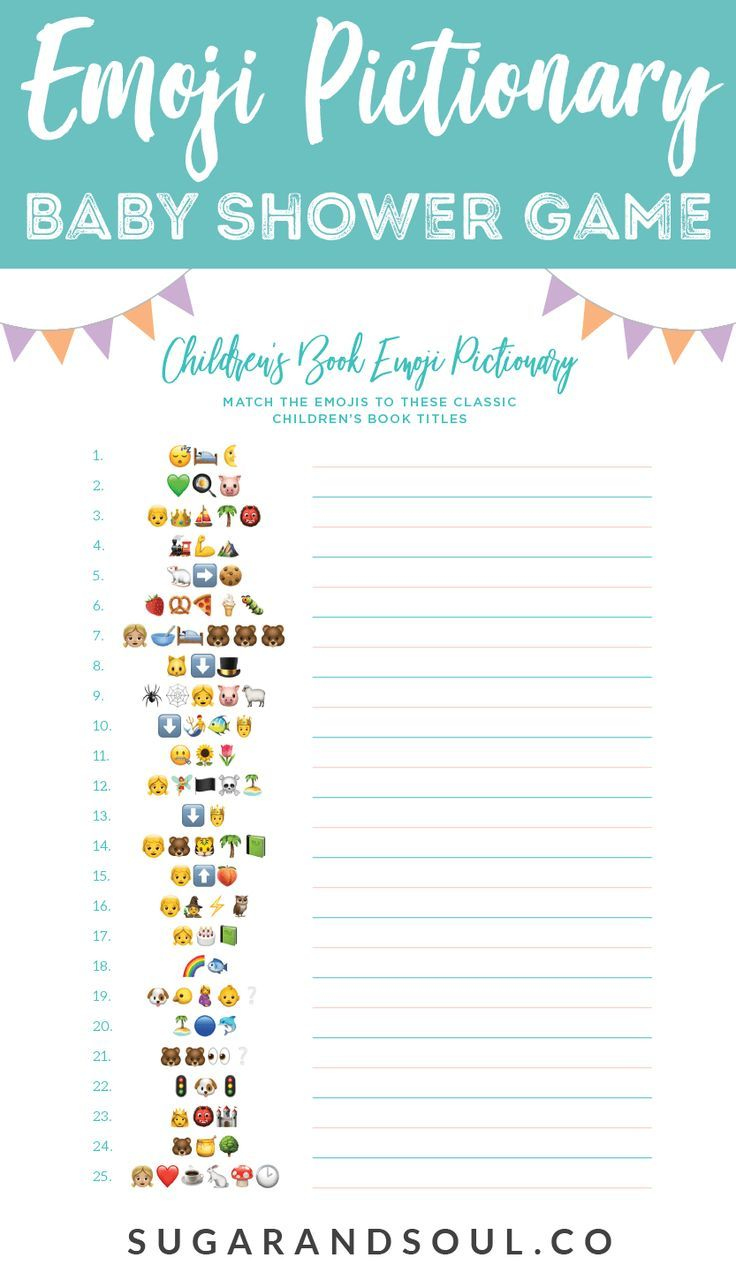 Children&amp;#039;S Book Emoji Pictionary Baby Shower Game Printable | Free pertaining to Free Printable Online Baby Shower Games