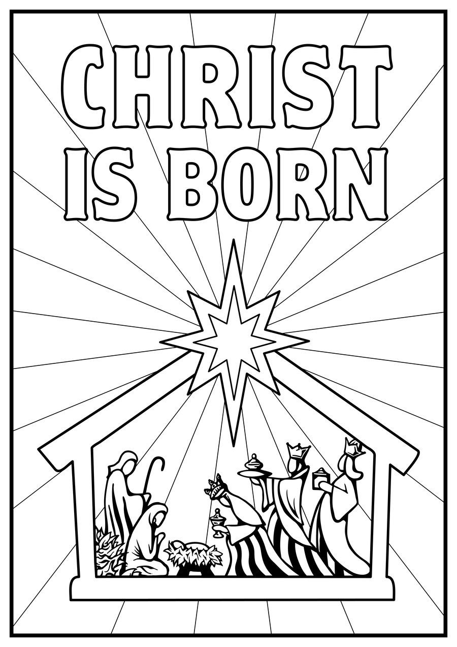 Christ Is Born Coloring Page | Christmas Coloring Sheets, Nativity throughout Free Printable Nativity Story Coloring Pages