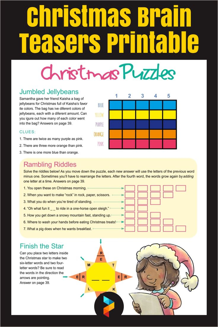 Christmas Brain Teasers Printable | Brain Teasers, Printable Brain with regard to Free Printable Holiday Brain Teasers