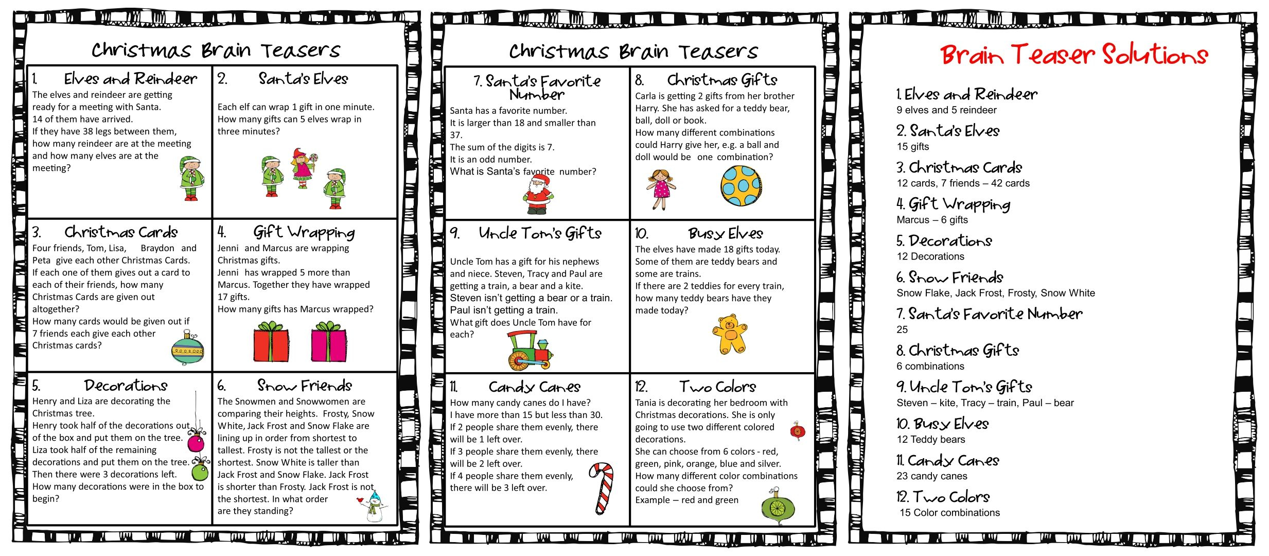 Christmas Brain Teasers Printable | Printablee with regard to Free Printable Holiday Brain Teasers