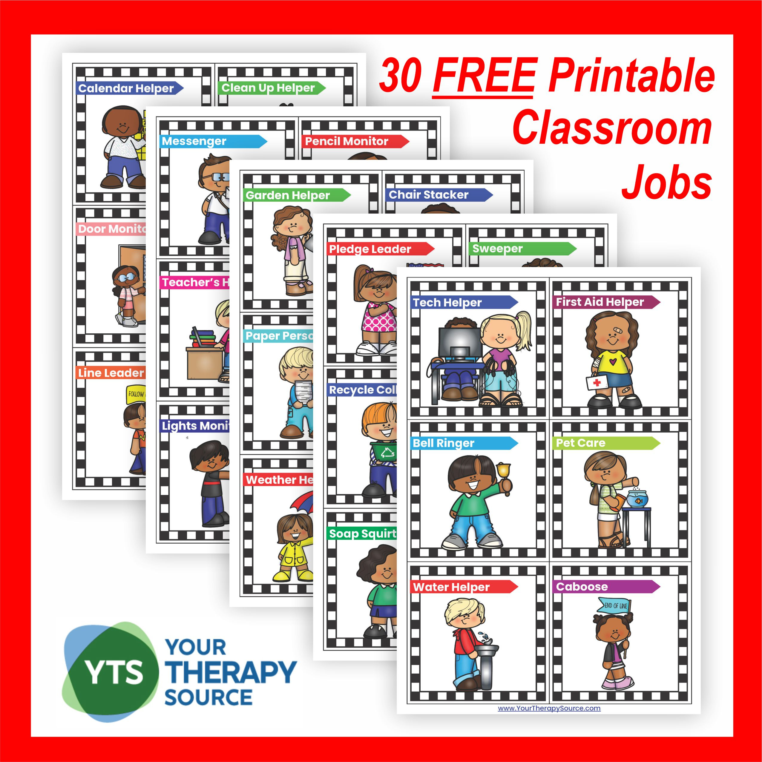 Classroom Job Ideas - Your Therapy Source in Free Printable Preschool Job Chart Pictures