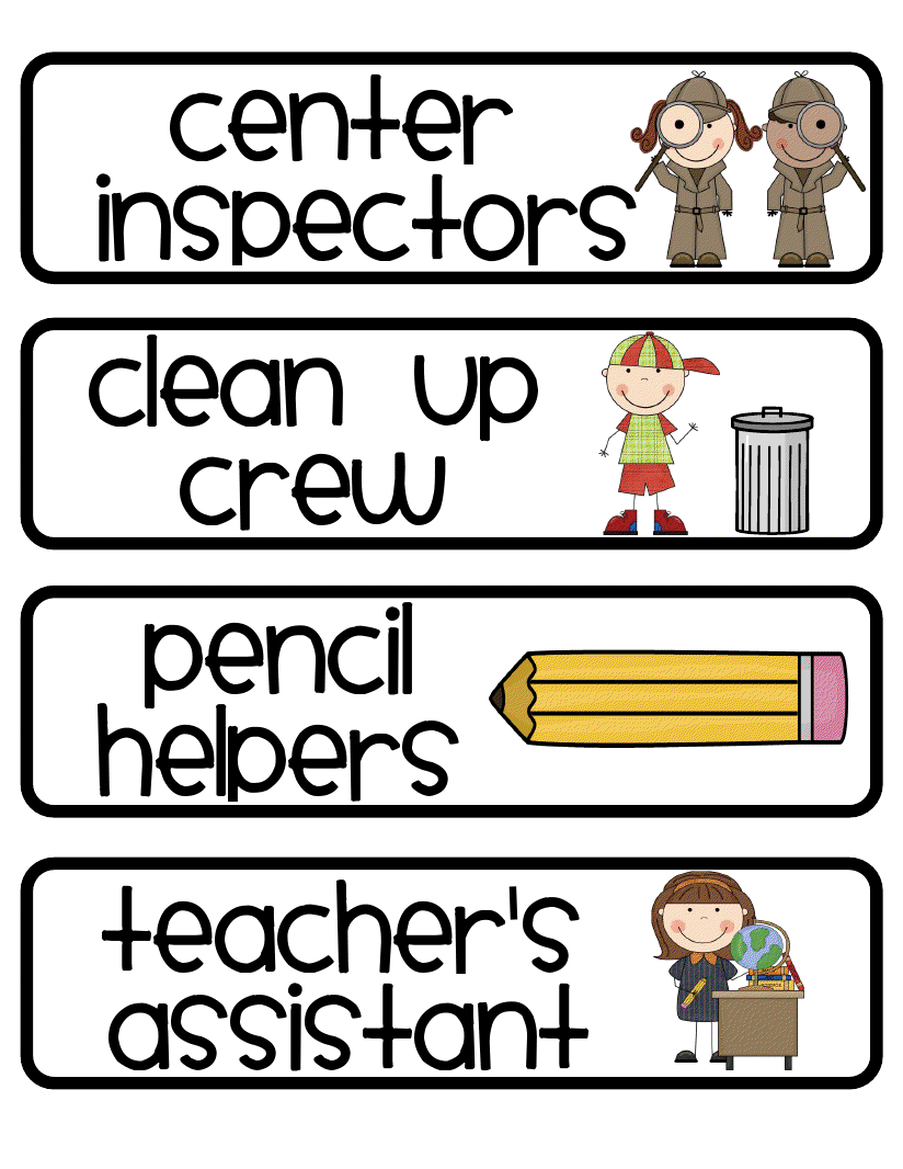 Classroom Jobs For First Grade regarding Preschool Classroom Helper Labels Free Printable