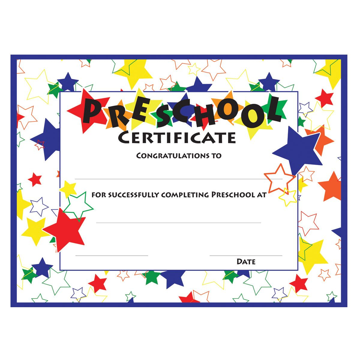 Color Craze Stars Preschool Certificates, 30/Pkg | Graduation in Free Printable Preschool Diplomas